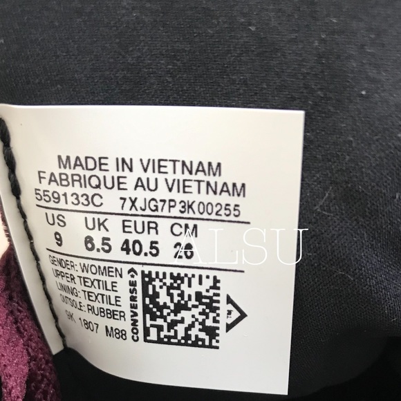 Converse Lux Mid Velvet Hidden Wedge Dark SangriaW - Picture 8 of 8